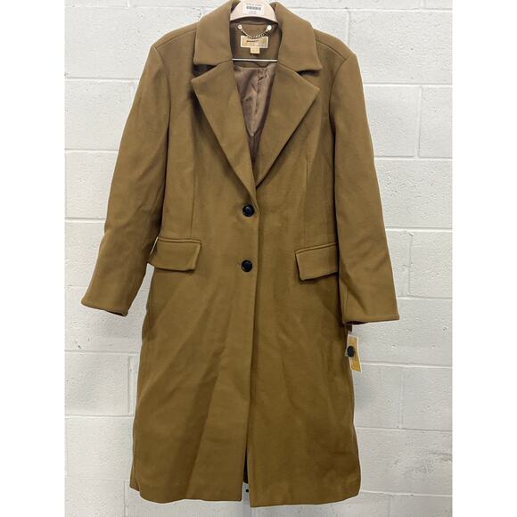 NWT Michael Kors Sz XXL Dark Camel Single Breasted Classic Winter Trench Coat - Picture 3 of 5